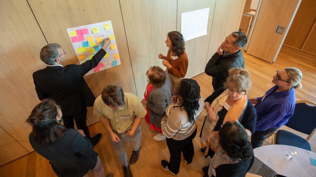 Participants discuss systems thinking. Photo by Rob Fraser