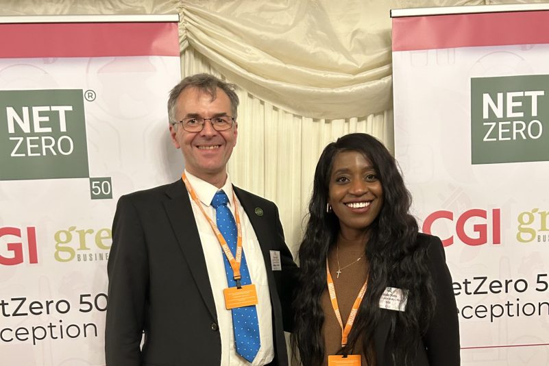 Heiko Balzter with Mattie Yeta from CGI who co-sponsored the awards.