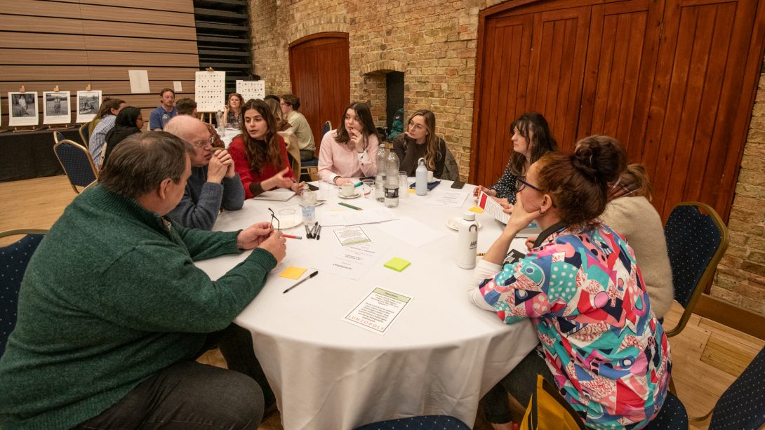 Discussions at the big tent event in Ely