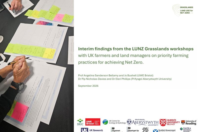 Interim findings from the LUNZ Grasslands workshops  with UK farmers and land managers on priority farming  practices for achieving Net Zero
